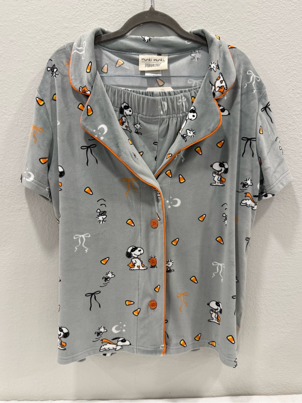 Munki Munki Peanuts Snoopy Halloween Pajama Set NWT Size Large